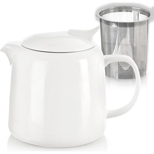 Orion | Teiera Con Inserto Per Colino - 650 Ml - Porcellana E Acciaio Inox - Bollitore Per Tè Sfuso - Lavabile In Lavastoviglie-image