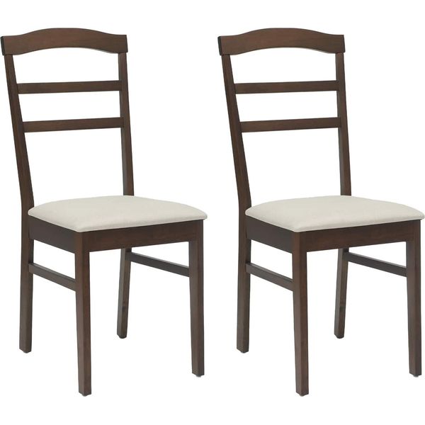 Vidaxl Sedia Da Pranzo 2 Pezzi Marrone Chiaro E Legno Massiccio Chiaro-image