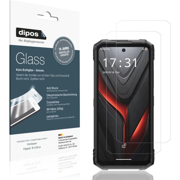 2X Pellicola Protettiva Per Hotwav Hyper 8 Ultra Protezione Vetro Flessibile 9H Dipos-image