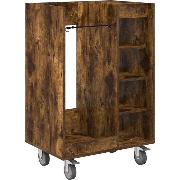 Vidaxl Armadio Da Golf Con Ruota Uni In Rovere Fumé 65 X 45 X 98 Cm-image