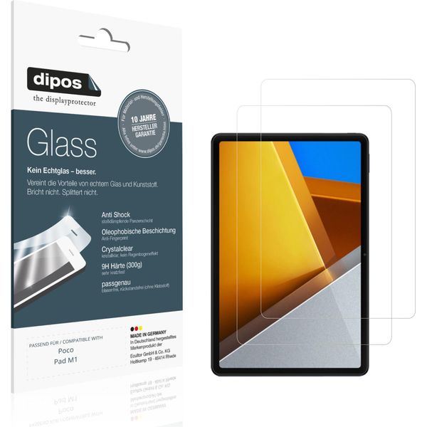 2X Pellicola Protettiva Per Poco Pad M1 Protezione Vetro Flessibile 9H Dipos-image