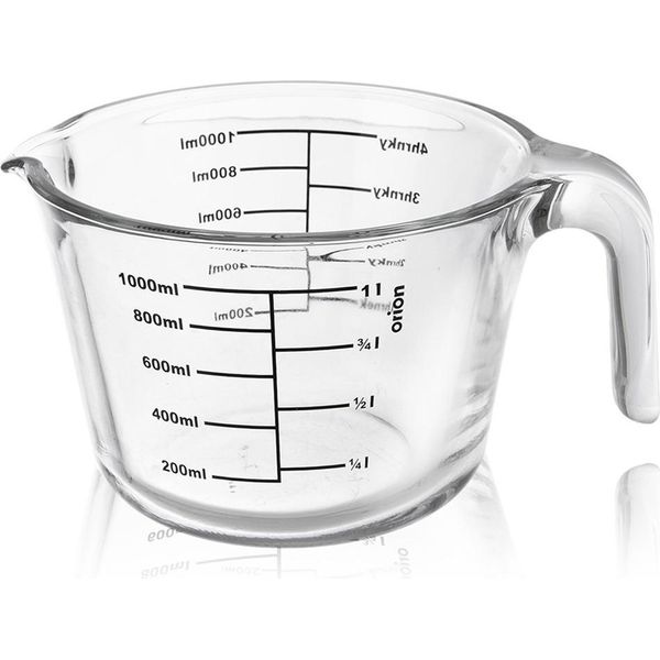 Orion | Caraffa Graduata - In Vetro - 1 Litro - Manico Ergonomico - Resistente Al Calore - Lavabile In Lavastoviglie-image