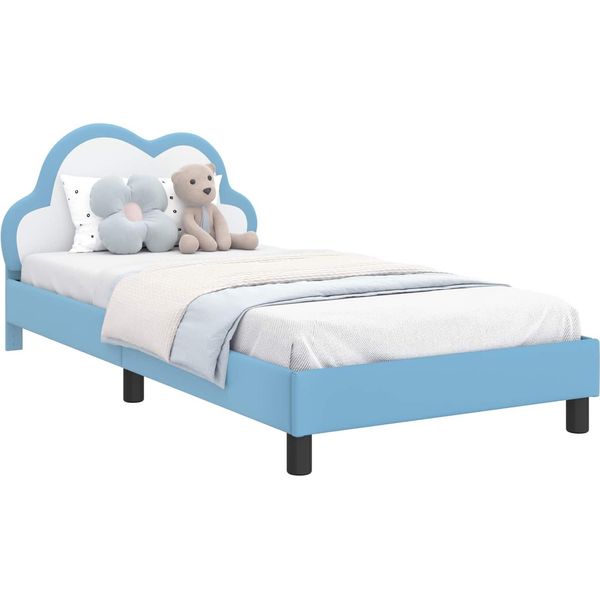 Vidaxl Struttura Letto Per Bambini Con Testiera Con Testiera Blu 90 X 190 Cm Pu-image