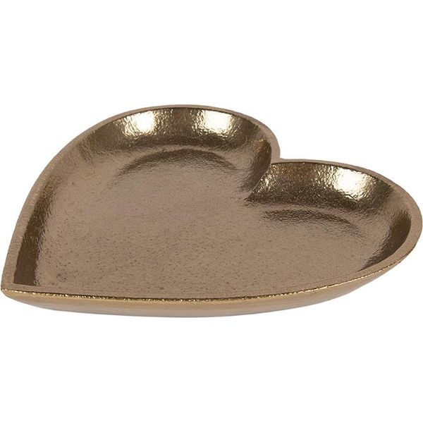 Clayre & Eef Decorazione Ciotola Cuore 21X21X2 Cm Alluminio Color Oro-image