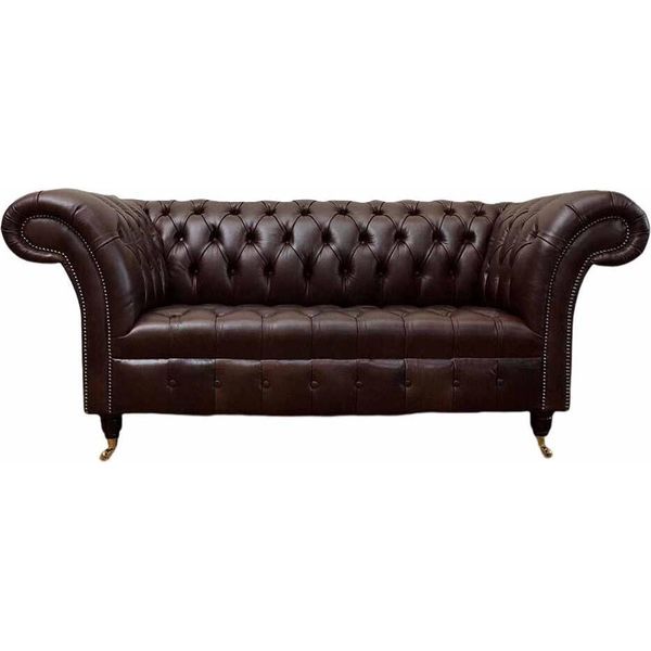 Divano Divano Chesterfield Tappezzeria Divani 2 Posti Similcuoio Lounge Nuovo-image