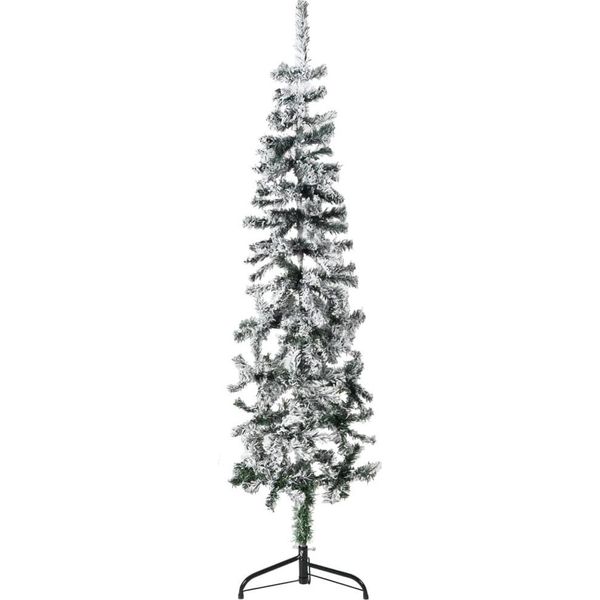The Living Store Mezzo Albero Di Natale Artificiale Con Neve Slim 150 Cm-image