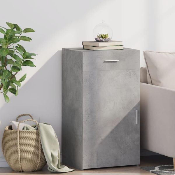 Maison Exclusive - Credenza Grigio Cemento 50X42,5X93 Cm Materiale Ligneo-image