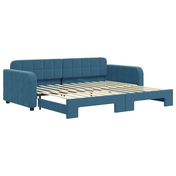 Syfax™ Divano Letto Con Letto Estraibile Blu 90X200 Cm In Velluto-image