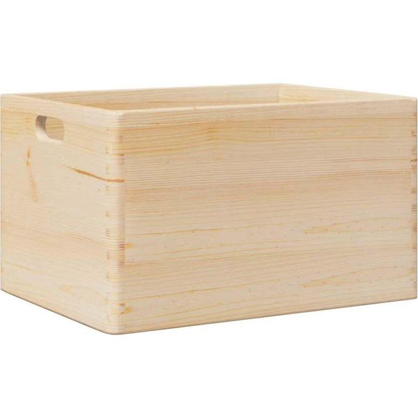 Vidaxl Scatola Di Legno Con Maniglie 40X30X23 Cm In Legno Di Pino Massiccio-image