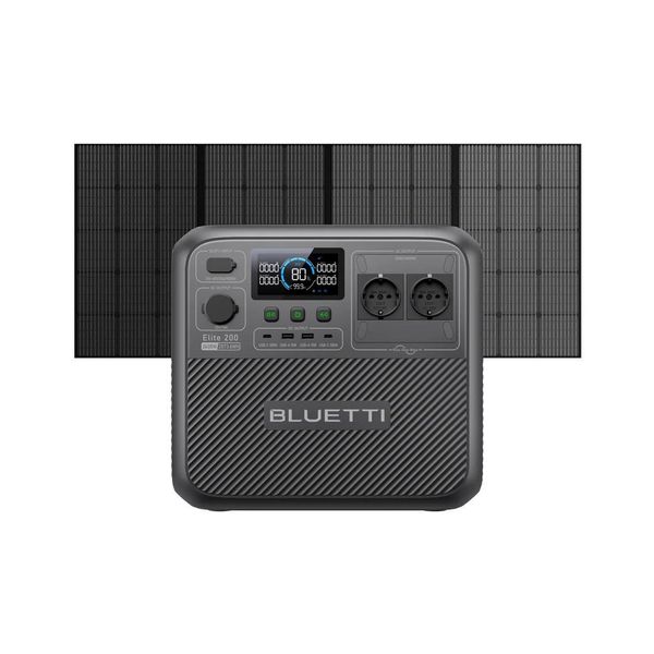 Bluetti Generatore Solare Elite 200 V2 Con Pannello Solare Da 350W Incluso, Centrale Elettrica Portatile Da 2073,6Wh, Alimentazione Di Emergenza Per Il Campeggio, Interruzioni Di Corrente-image