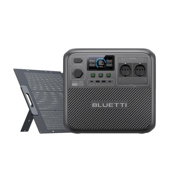 Generatore Solare Bluetti Elite 200 V2 Con Pannello Solare Da 200 W, Alimentazione Portatile Di Emergenza (2073,6 Wh) Per Il Campeggio E Le Interruzioni Di Corrente-image