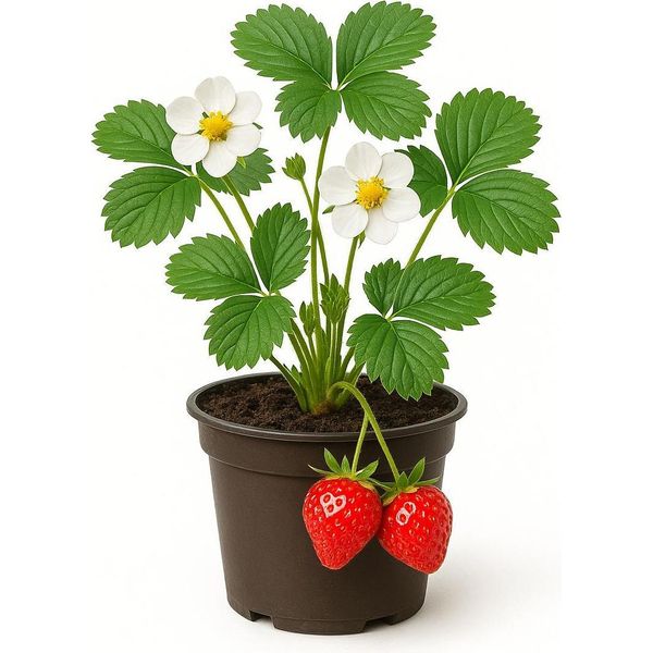 Fragola - Fragaria X Ananassa "Dufterdbeere"" - 3 Piante - Fragola Da Giardino Aromatica E Profumata Con Frutti Dolci - Ideale Per Aiuole, Balconi E Letti Rialzati"-image