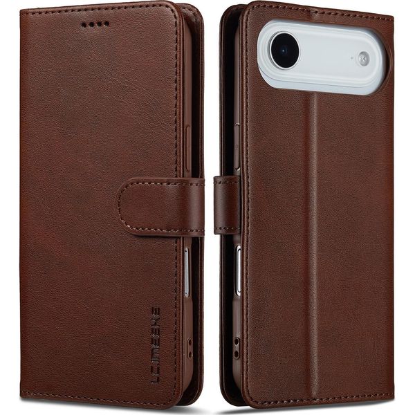 Custodia Per Iphone Air Custodia Flip In Pelle Con Chiusura Magnetica E Supporto, Custodia Protettiva Marrone-image