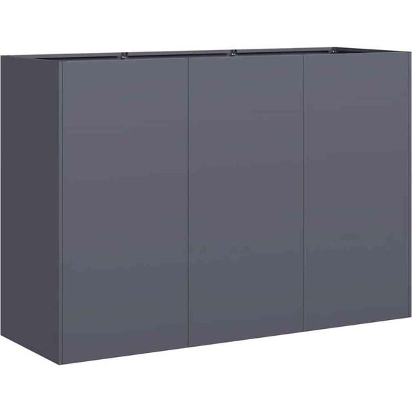Vidaxl Fioriera Antracite 120X40X80 Cm Acciaio Laminato A Freddo-image