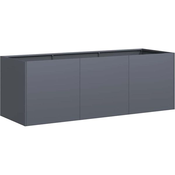 Vidaxl Fioriera Antracite 120 X 40 X 40 Cm Acciaio Laminato A Freddo-image