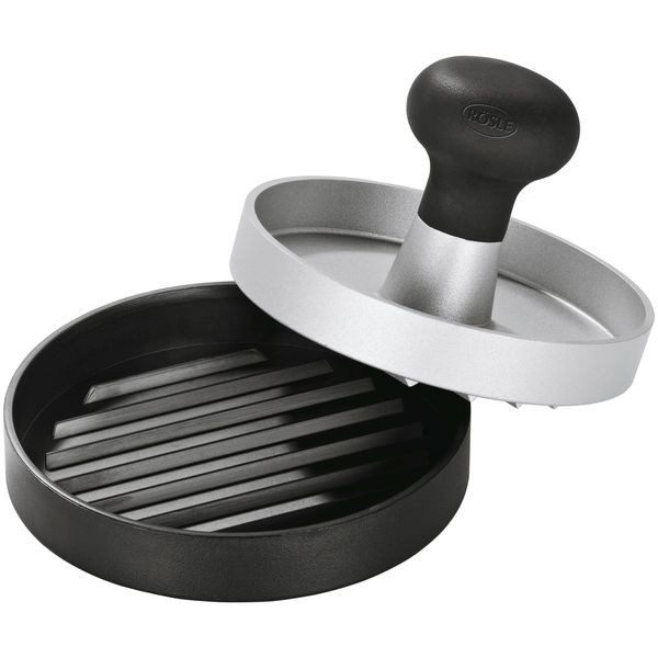Burgerpresse RÖSle "25082", Schwarz, Ø:11Cm, Aluminiumguss, Kunststoff, KüChenpressen, Fleischpresse Zum Einfachen Formen Von Burgerpatties, Ø 11 Cm-image