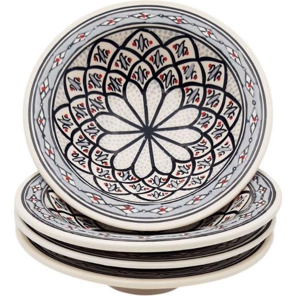 Set Di 4 Piatti Fondi Tebsi Bakir Grigio - P 23 Cm-image
