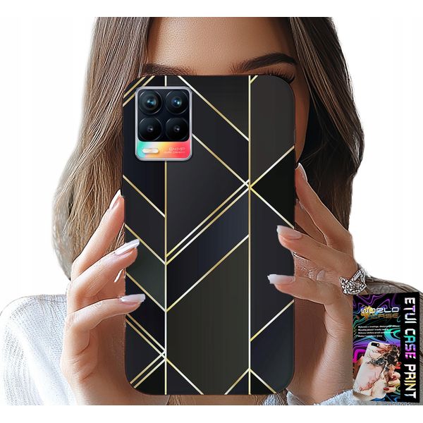 Custodia Per Realme 8 / 8 Pro - Cornici Dorate, Motivi Eleganti + Vetro-image