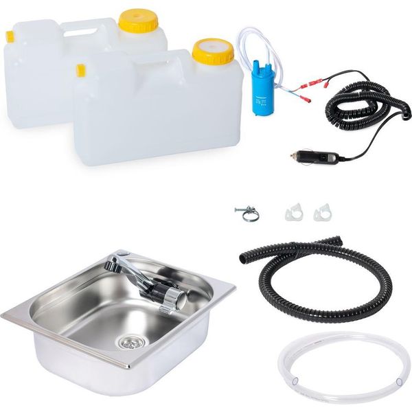 Set Tecnologico Lavabo Da Campeggio 12V Kit Lavabo 325X265X100Mm Integrato Bulli-image