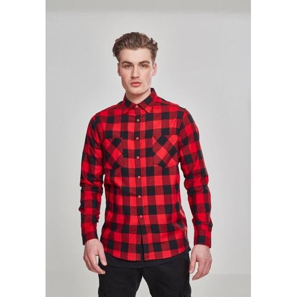 Urban Classics - Orlo A Quadri Flanell Schwarz / Rot - Xl-image