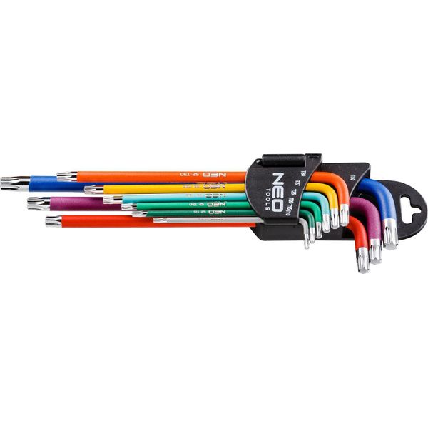 Neo Tools Chiavi Torx T10-50, Set Di 9 Pezzi, Colorate-image