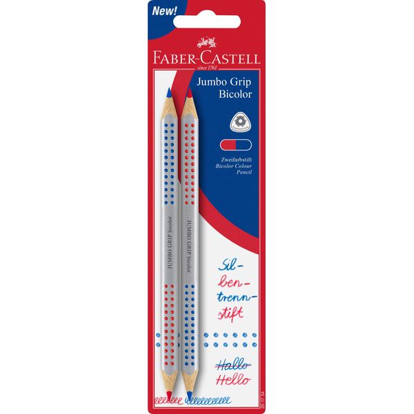 Faber-Castell 201734 FABER-CASTELL Silvertone Matita Jumbo Grip Bicolore, Blister-image