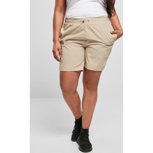 Urban Classics - Pantaloncini Da Donna In Nylon Increspato, Cemento - 5XL-image