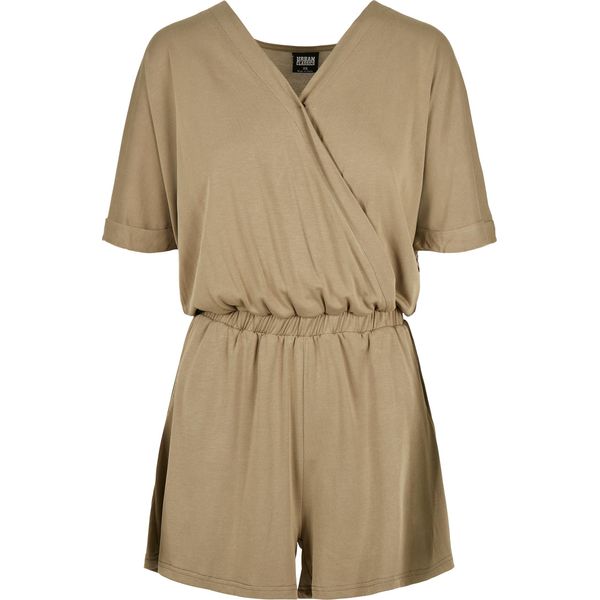 DáMský Overal Urban Classics Ladies Short Modal Jumpsuit Kaki - 4XL-image