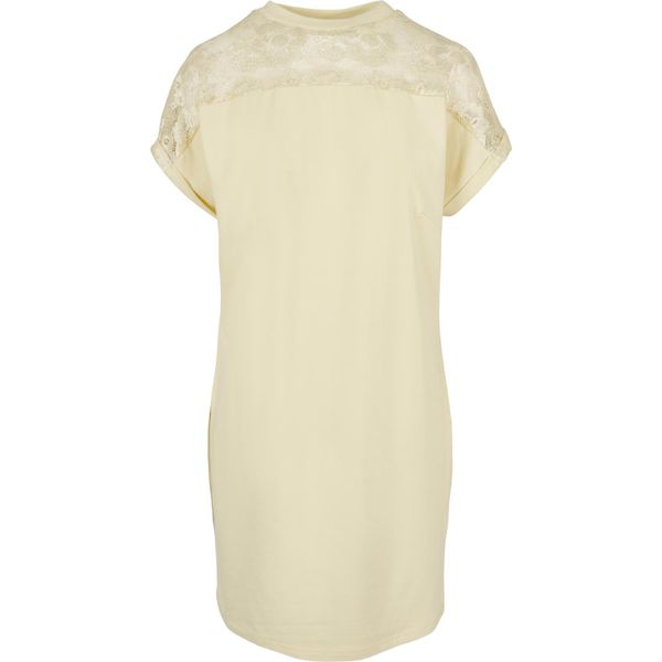 DáMské TričKo Urban Classics Ladies Lace Tee Dress Softyellow - L-image