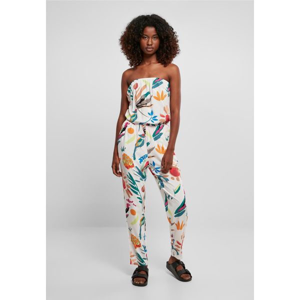 DáMský Overal Urban Classics Ladies Viscose Bandeau Jumpsuit Whitesandfruity - Xxl-image