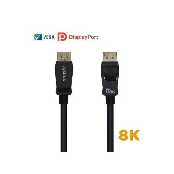 Displayport 1.4 8K Aisens A149-0432/ Displayport Maschio - Displayport Maschio/ 2 M/ / Nero-image