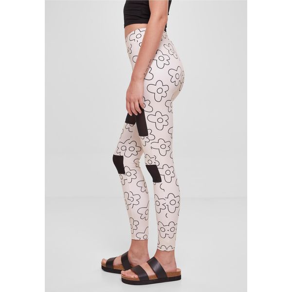 Urban Classics Donna Tech Mesh Aop Leggings Softseagrassflower - Xl-image