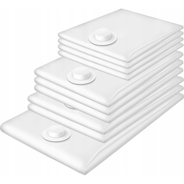 Set Di Sacchetti Per Indumenti Sottovuoto Sillar | Sacchetti Per Indumenti Sottovuoto Con Valvola Ermetica - Varie Dimensioni - 12 Pezzi-image