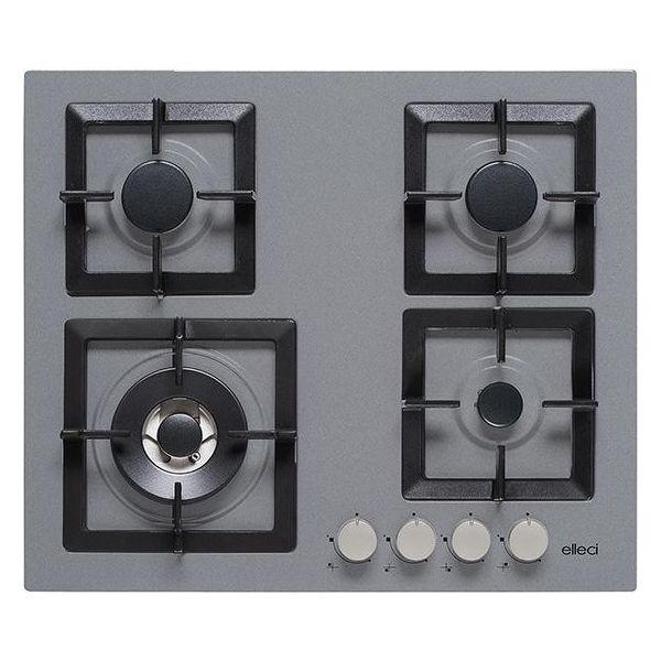 Elleci Plano 60 Tcl Piano Cottura Titanio Da Incasso Gas 4 Fornelli-image