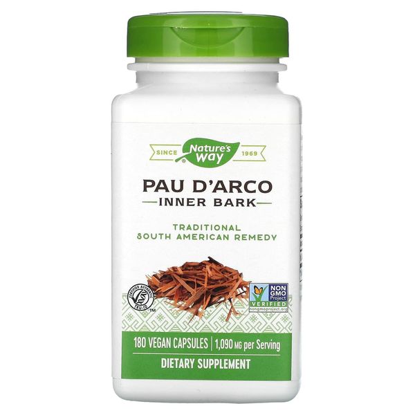 Nature's Way, Pau D'arco, Corteccia Interna, 1.090 Mg, 180 Capsule Vegane (545 Mg Per Capsula)-image