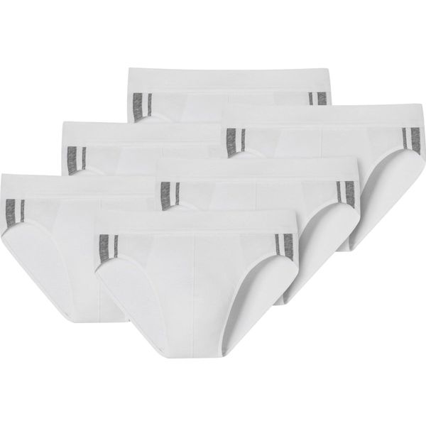 Slip Uomo Schiesser 6 Pezzi - Slip Rio 95/5, Cotone Elasticizzato, Strisce Laterali Bianco 3XL-image