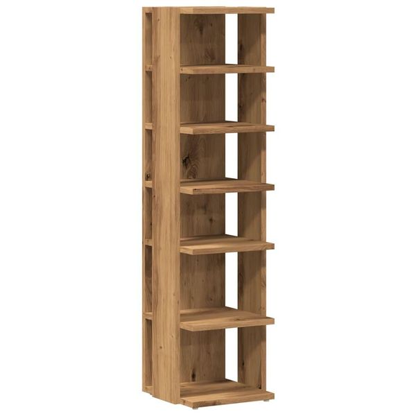 Vidaxl Scarpiera Rovere Artigianale 28X27X102 Cm Materiale A Base Di Legno-image