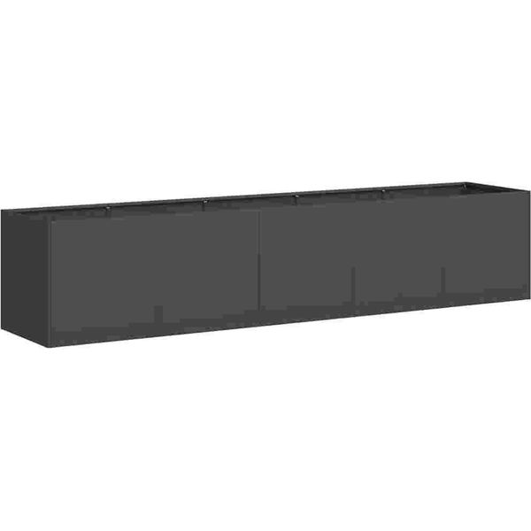 Vidaxl Fioriera Nera 200 X 40 X 40 Cm Acciaio Laminato A Freddo-image