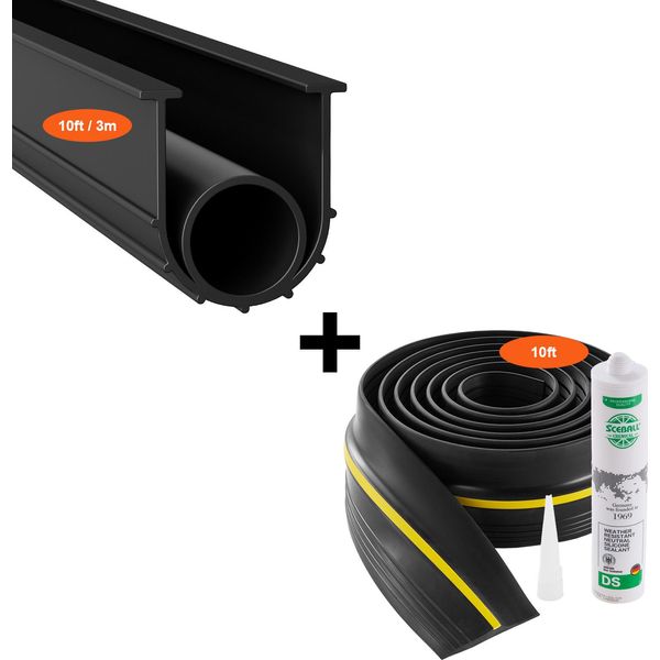Set Di Guarnizioni Vevor Per Soglie E Parti Inferiori Delle Porte Di Garage 3 M A Forma Di U + O-Ring, Striscia Sigillante Universale In Pvc Per Le Parti Inferiori Delle Porte Di Garage-image