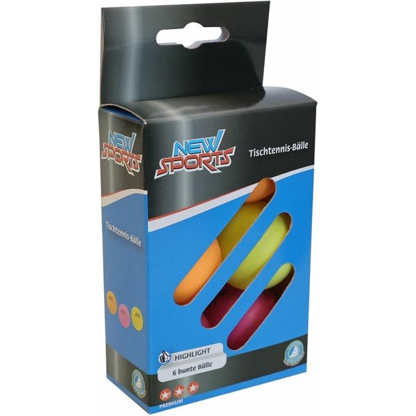 GroßHandel Gmbh - Ware New Palline Da Tennis Da Tavolo Sportive 6 Pezzi, 3 Stelle, Colorate-image