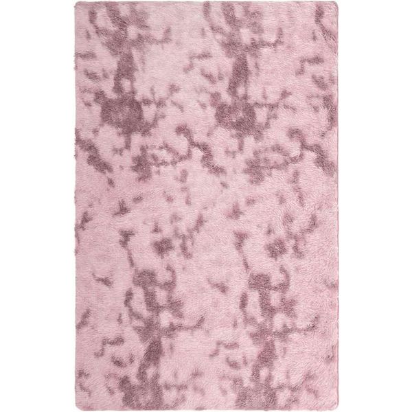 Vidaxl Tappeto Shaggy A Pelo Alto Navarra Rosa Antico 130X200 Cm Poliestere-image