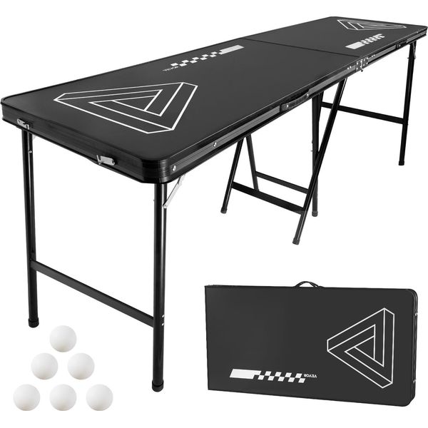 Vevor Tavolo Da Beer Pong Portatile, Pieghevole, Rialzato (240 X 60 X 90 Cm), Tavolo Per Ufficio, Feste, Viaggi E Campeggio, Nero-image