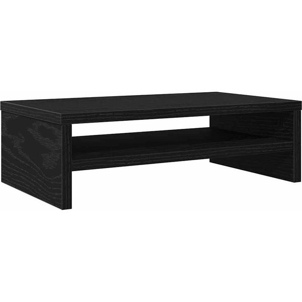 Vidaxl Supporto Per Monitor In Rovere Nero 42X24X13 Cm Materiale A Base Di Legno-image