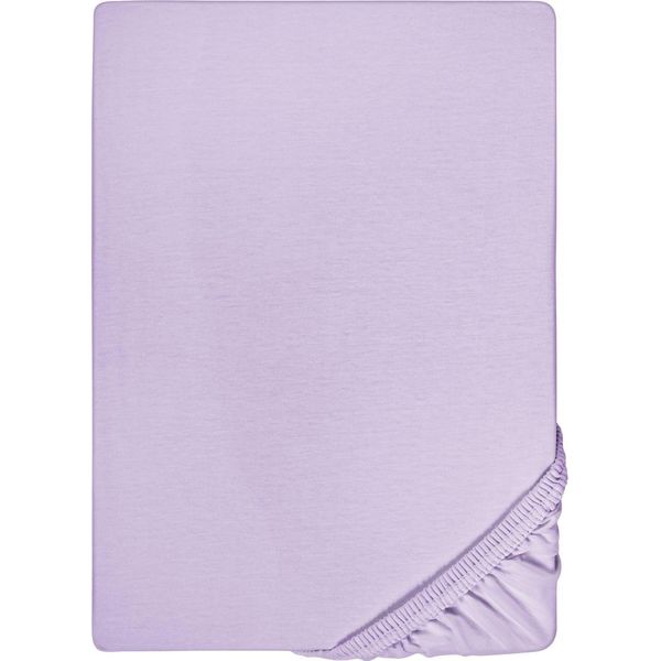 Lenzuolo A Pieghe In Microfibra Interlock Jersey Lilla 90 X 190 - 100 X 200 Cm-image