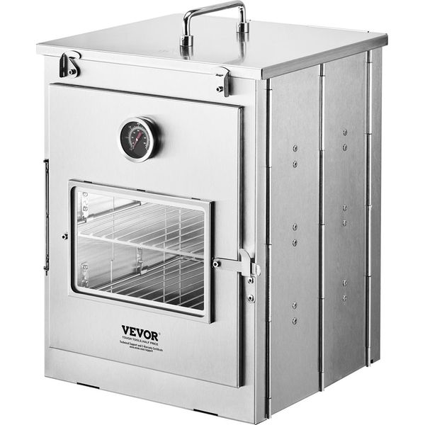Vevor Fornello Da Campeggio Pieghevole, Fornello Da Campeggio Portatile In Acciaio Inox, Utilizzabile Con Fuoco A Legna E Fornello A Gas Propano, Per Cuocere Pane E Pizza All'aperto-image