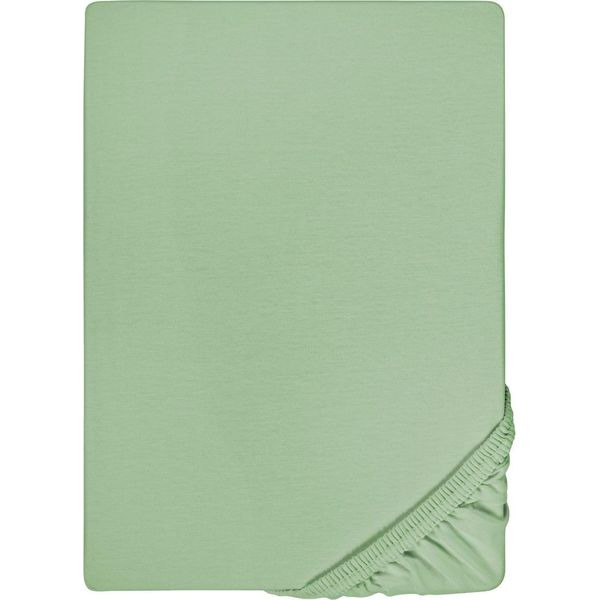 Lenzuolo A Pieghe In Microfibra Interlock Jersey Verde 90 X 190 - 100 X 200 Cm 180 X 200 - 200 X 200 Cm-image