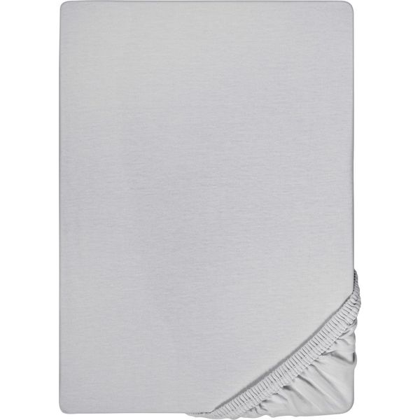 Lenzuolo A Pieghe In Microfibra Interlock Jersey Grigio Argento 90 X 190 - 100 X 200 Cm 180 X 200 - 200 X 200 Cm-image