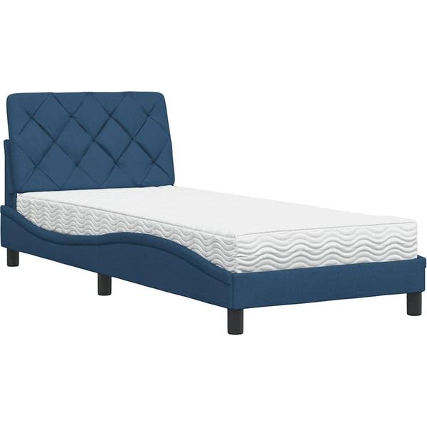 Syfax™ Letto Con Materasso Blu 80X200 Cm In Tessuto-image