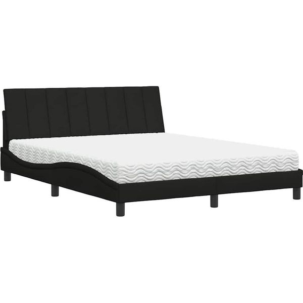 Syfax™ Letto Con Materasso Hanko Nero 160X200 Cm In Tessuto-image