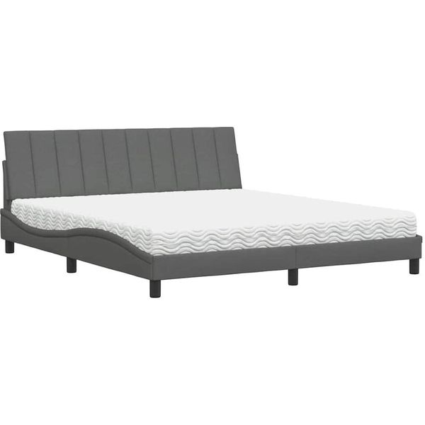 Syfax™ Letto Con Materasso Hanko Grigio Scuro 180X200 Cm Tessuto-image